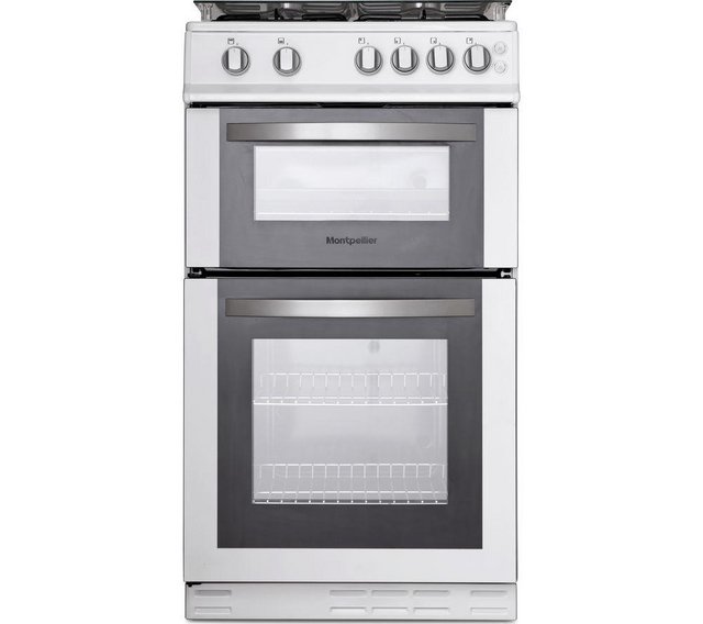 Preview of the first image of MONTPELLIER 50CM WHITE GAS COOKER-DOUBLE OVEN-EX DISPLAY-.