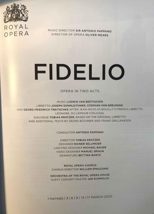 Image 2 of Fidelio, Royal Opera House Programme, 2019/20