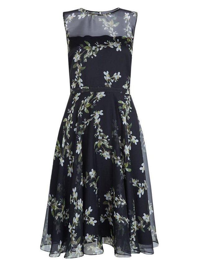 Preview of the first image of HOBBS Abigale Navy Multi Dress Size 14 NEW+TAGS.