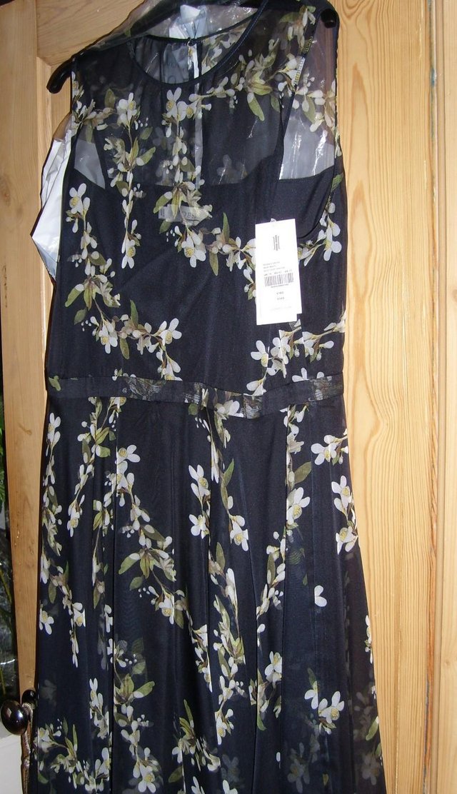 Image 2 of HOBBS Abigale Navy Multi Dress Size 14 NEW+TAGS