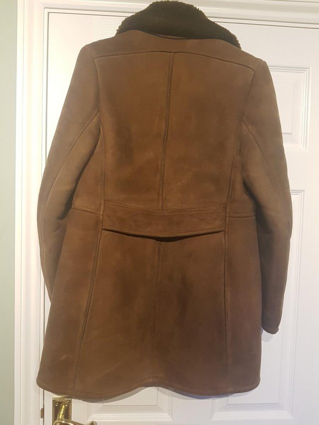 Image 2 of Ladies 3/4 Vintage Sheepskin Brown Coat
