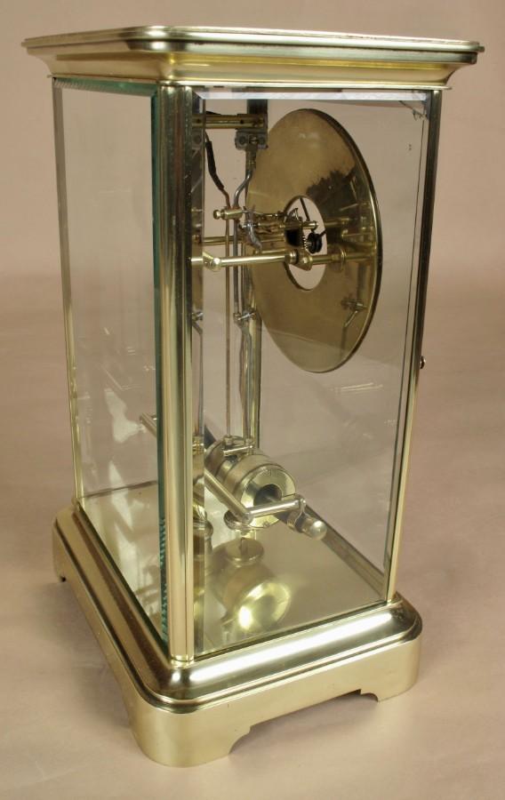 Image 5 of BULLE ELECTRIC FOUR SIDED GLASS AND BRASS CLOCK CIRCA 1910