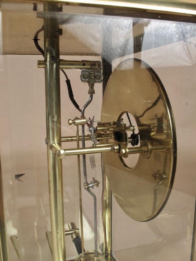 Image 8 of BULLE ELECTRIC FOUR SIDED GLASS AND BRASS CLOCK CIRCA 1910