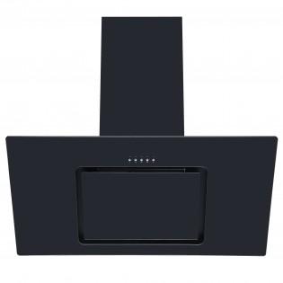 Preview of the first image of COOKOLOGY 90CM BLACK ANGLED GLASS CHIMNEY HOOD 405m³/hour-.