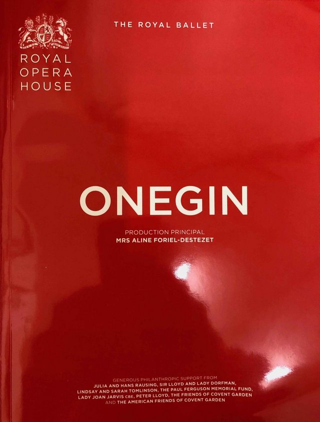 Preview of the first image of Onegin Royal Ballet OH Programme 2020 Season.