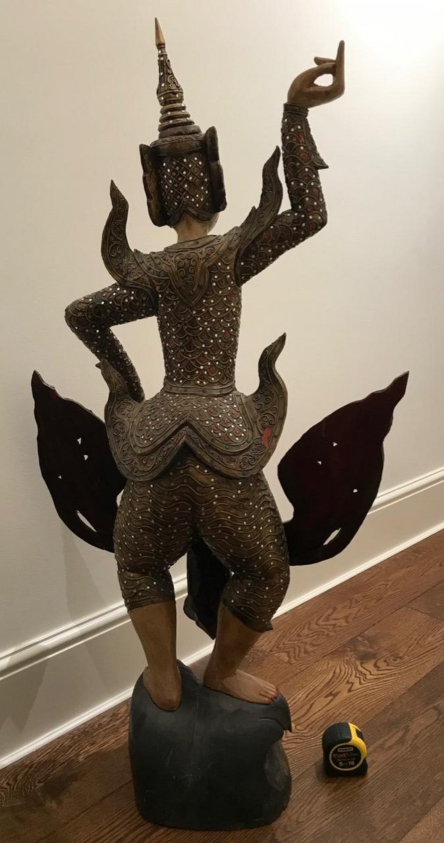Image 2 of Big Lovely Wooden Statue of a Dancing Indonesian Figure