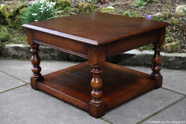 Image 2 of TITCHMARSH AND GOODWIN OAK SINGLE DRAWER COFFEE TABLE STAND