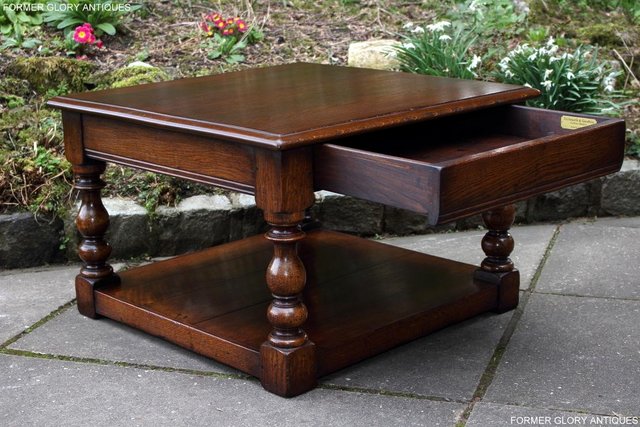Image 3 of TITCHMARSH AND GOODWIN OAK SINGLE DRAWER COFFEE TABLE STAND