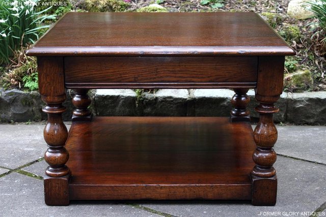 Image 8 of TITCHMARSH AND GOODWIN OAK SINGLE DRAWER COFFEE TABLE STAND