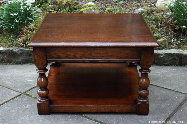 Image 14 of TITCHMARSH AND GOODWIN OAK SINGLE DRAWER COFFEE TABLE STAND