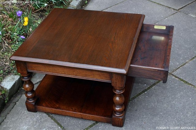 Image 16 of TITCHMARSH AND GOODWIN OAK SINGLE DRAWER COFFEE TABLE STAND