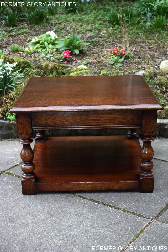 Image 18 of TITCHMARSH AND GOODWIN OAK SINGLE DRAWER COFFEE TABLE STAND