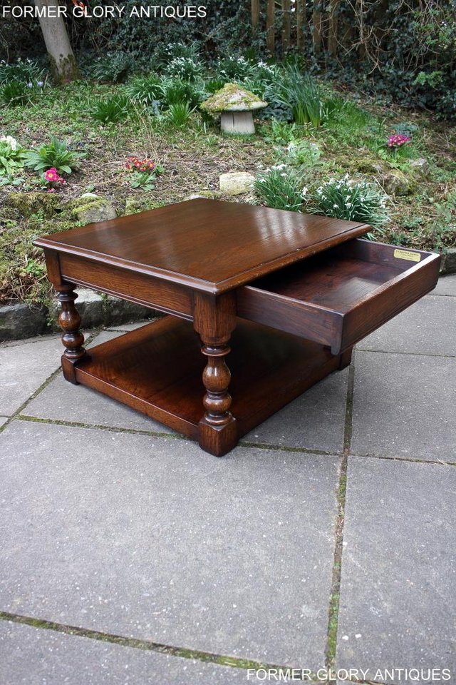 Image 21 of TITCHMARSH AND GOODWIN OAK SINGLE DRAWER COFFEE TABLE STAND