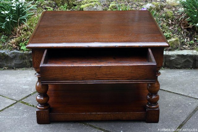 Image 23 of TITCHMARSH AND GOODWIN OAK SINGLE DRAWER COFFEE TABLE STAND
