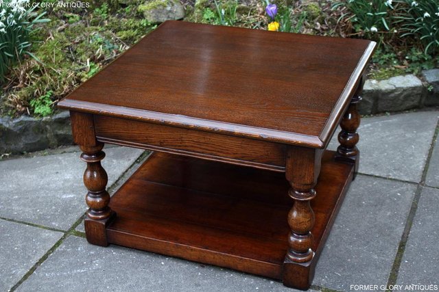 Image 26 of TITCHMARSH AND GOODWIN OAK SINGLE DRAWER COFFEE TABLE STAND