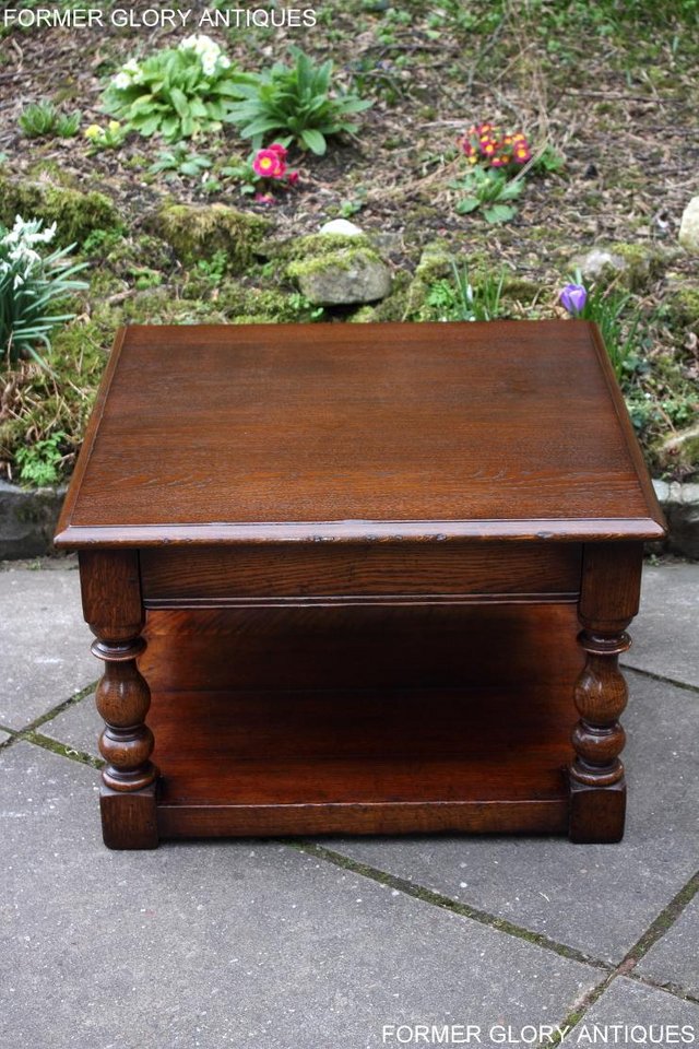 Image 28 of TITCHMARSH AND GOODWIN OAK SINGLE DRAWER COFFEE TABLE STAND