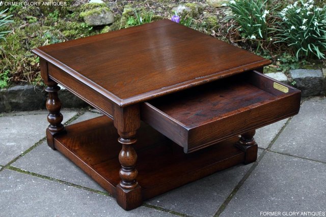Image 31 of TITCHMARSH AND GOODWIN OAK SINGLE DRAWER COFFEE TABLE STAND