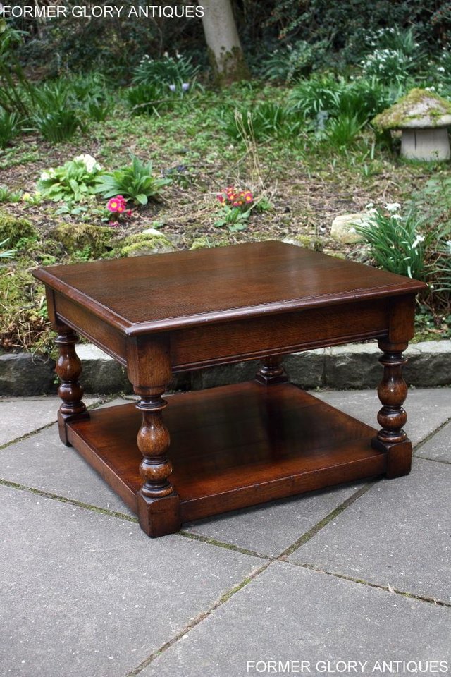 Image 32 of TITCHMARSH AND GOODWIN OAK SINGLE DRAWER COFFEE TABLE STAND