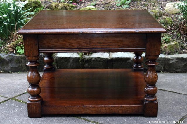 Image 33 of TITCHMARSH AND GOODWIN OAK SINGLE DRAWER COFFEE TABLE STAND