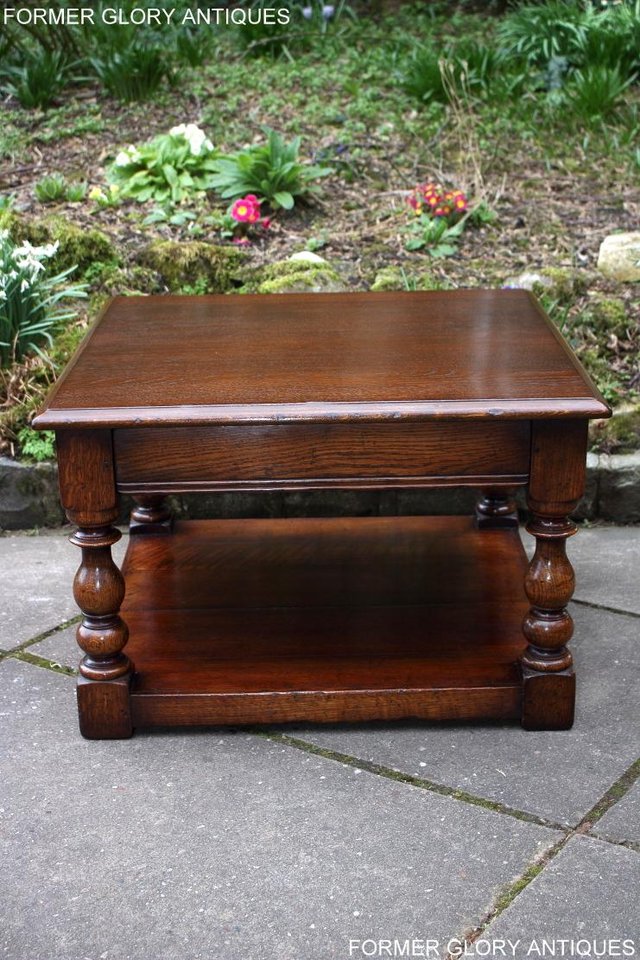 Image 36 of TITCHMARSH AND GOODWIN OAK SINGLE DRAWER COFFEE TABLE STAND