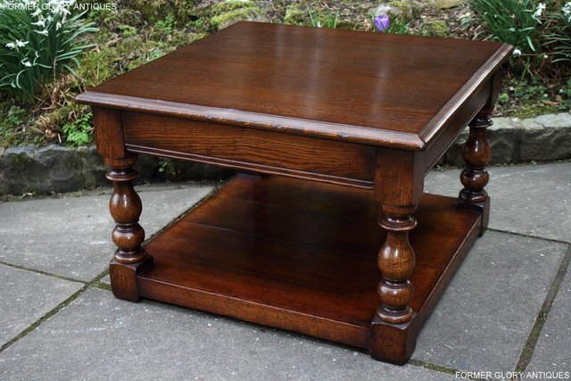 Image 38 of TITCHMARSH AND GOODWIN OAK SINGLE DRAWER COFFEE TABLE STAND
