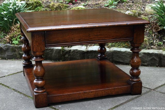 Image 41 of TITCHMARSH AND GOODWIN OAK SINGLE DRAWER COFFEE TABLE STAND