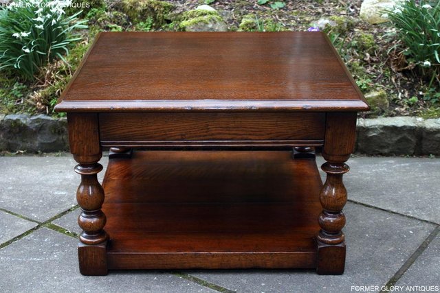 Image 44 of TITCHMARSH AND GOODWIN OAK SINGLE DRAWER COFFEE TABLE STAND