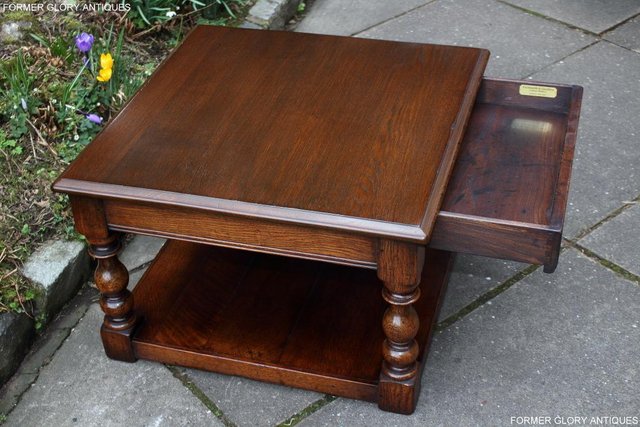 Image 46 of TITCHMARSH AND GOODWIN OAK SINGLE DRAWER COFFEE TABLE STAND