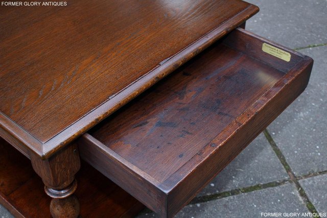 Image 52 of TITCHMARSH AND GOODWIN OAK SINGLE DRAWER COFFEE TABLE STAND