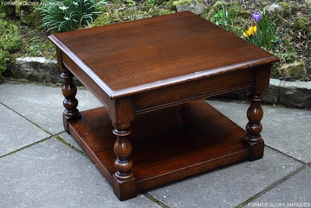 Image 59 of TITCHMARSH AND GOODWIN OAK SINGLE DRAWER COFFEE TABLE STAND