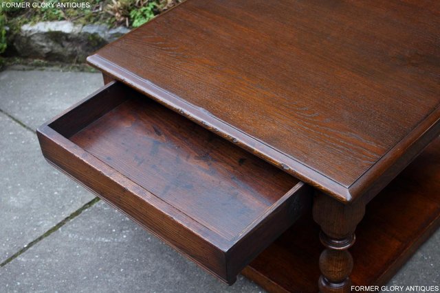 Image 64 of TITCHMARSH AND GOODWIN OAK SINGLE DRAWER COFFEE TABLE STAND