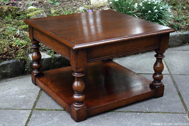 Image 65 of TITCHMARSH AND GOODWIN OAK SINGLE DRAWER COFFEE TABLE STAND