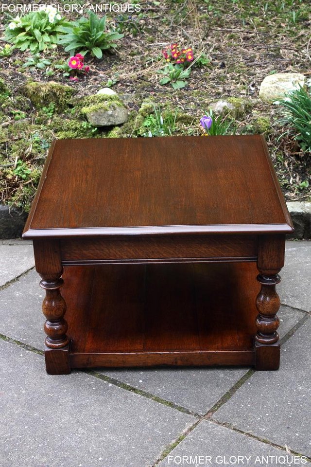 Image 66 of TITCHMARSH AND GOODWIN OAK SINGLE DRAWER COFFEE TABLE STAND