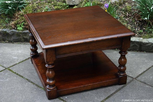Image 71 of TITCHMARSH AND GOODWIN OAK SINGLE DRAWER COFFEE TABLE STAND