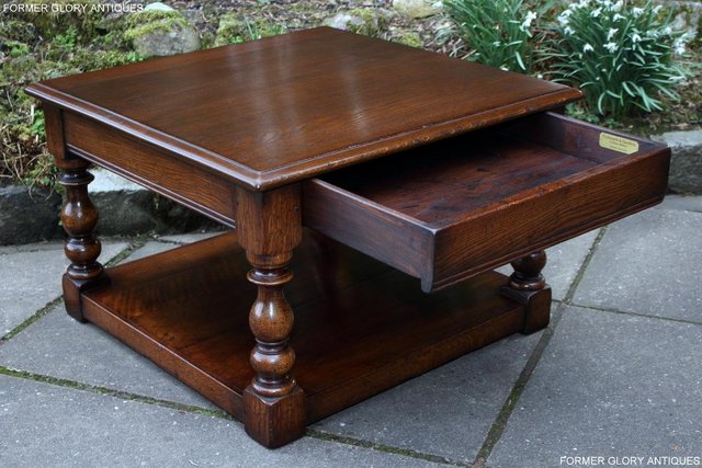 Image 84 of TITCHMARSH AND GOODWIN OAK SINGLE DRAWER COFFEE TABLE STAND