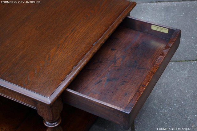Image 89 of TITCHMARSH AND GOODWIN OAK SINGLE DRAWER COFFEE TABLE STAND