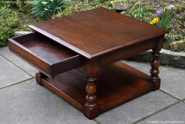 Image 95 of TITCHMARSH AND GOODWIN OAK SINGLE DRAWER COFFEE TABLE STAND