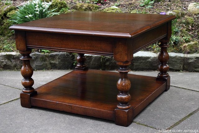 Image 100 of TITCHMARSH AND GOODWIN OAK SINGLE DRAWER COFFEE TABLE STAND