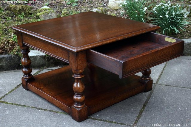 Image 104 of TITCHMARSH AND GOODWIN OAK SINGLE DRAWER COFFEE TABLE STAND