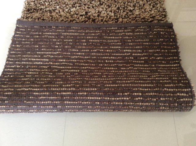Image 3 of BEIGE/BROWN KNOTTY PILE RUG 170 x 110 AS NEW CONDITION