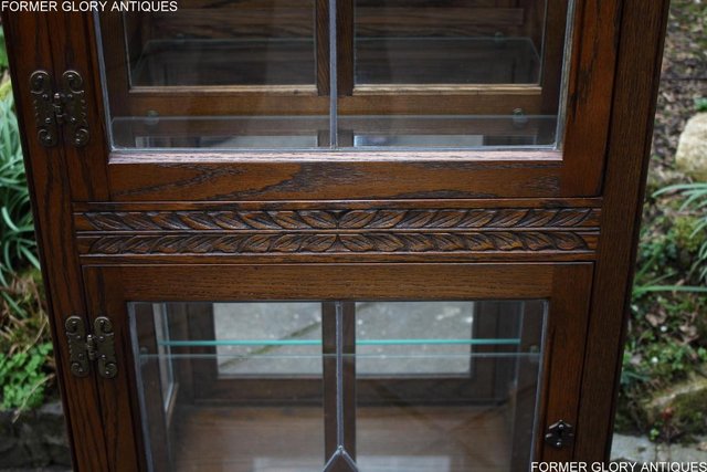 Image 22 of AN OLD CHARM LIGHT OAK DISPLAY CHINA CABINET DRESSER STAND