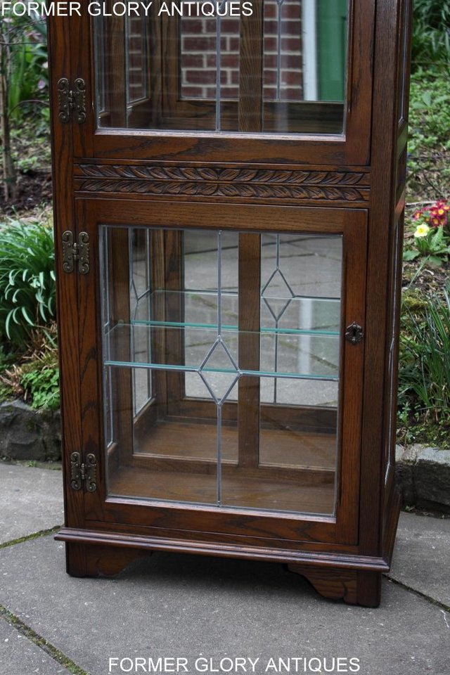 Image 44 of AN OLD CHARM LIGHT OAK DISPLAY CHINA CABINET DRESSER STAND
