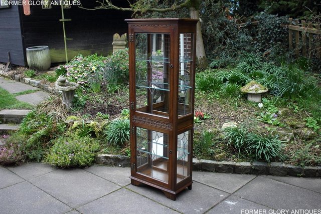 Image 101 of AN OLD CHARM LIGHT OAK DISPLAY CHINA CABINET DRESSER STAND