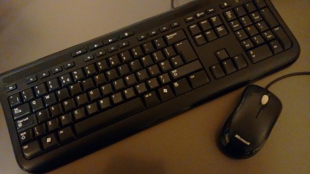 Preview of the first image of Microsoft Wired Desktop 600 Keyboard and Mouse Set Black.
