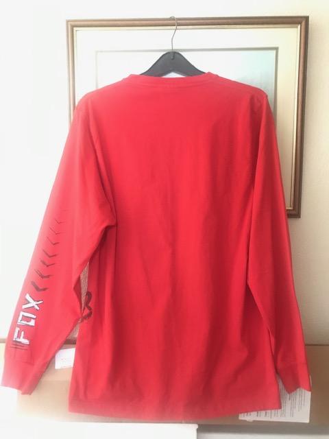 Image 2 of Fox long sleeved cycling top, red and black