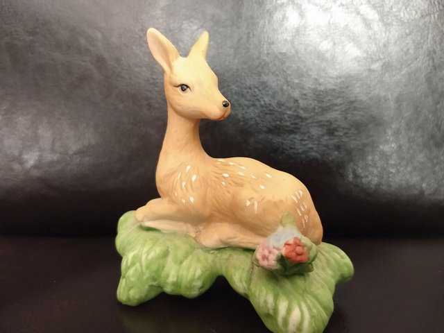 Preview of the first image of Vintage 1980's deer Fawn Figurine. Homeco?"  Immaculate..