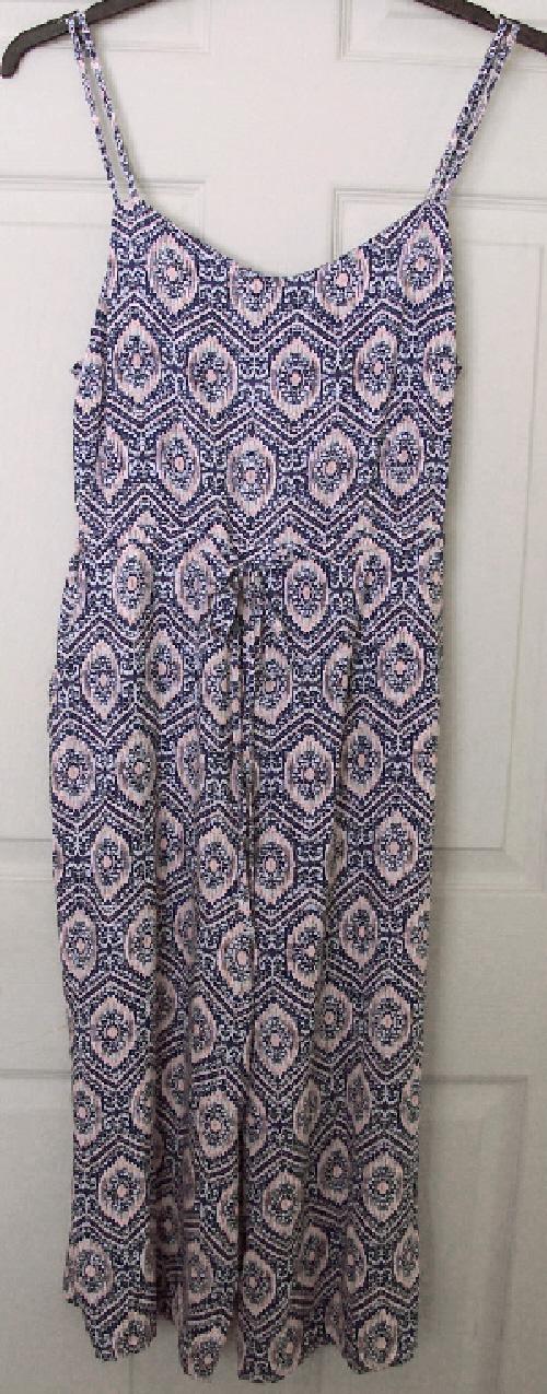 Preview of the first image of BNWT Pretty Ladies Blue/Pink Patterned Play Suit - Sz 8.