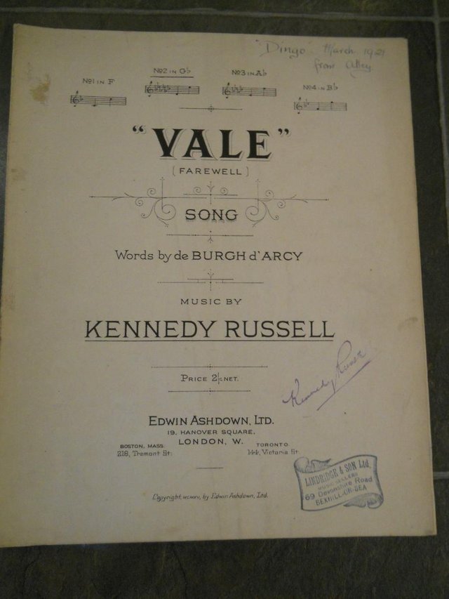 Preview of the first image of Vintage Sheet Music Vale (farewell).