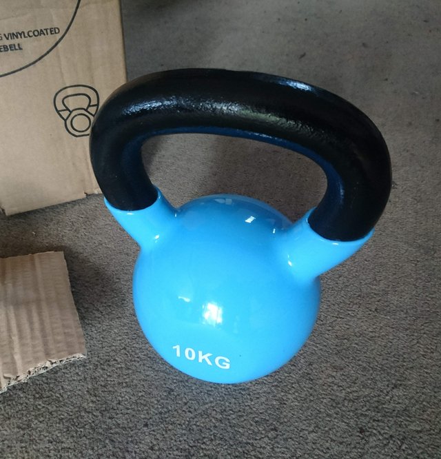 Preview of the first image of Kettlebell 10kg Vinyl Coated Cast Iron.
