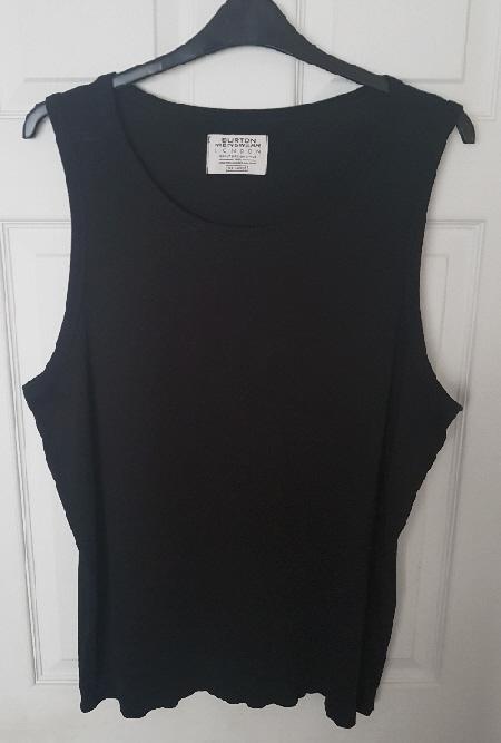 Preview of the first image of Men's Lovely Black Vest Top By Burton Menswear - Sz XXL.